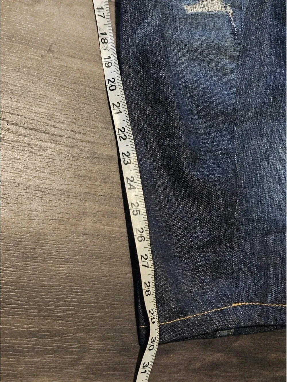 USA True Religion Joey Studded Mens 31x30 Dark Wash Blue Jeans Thick Stitch
